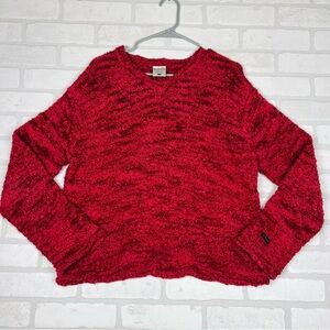 COLUMBIA WOMENS PULLOVER SWEATER KNITTED CREW NECK LONG‎ SLEEVES RED SIZE LARGE